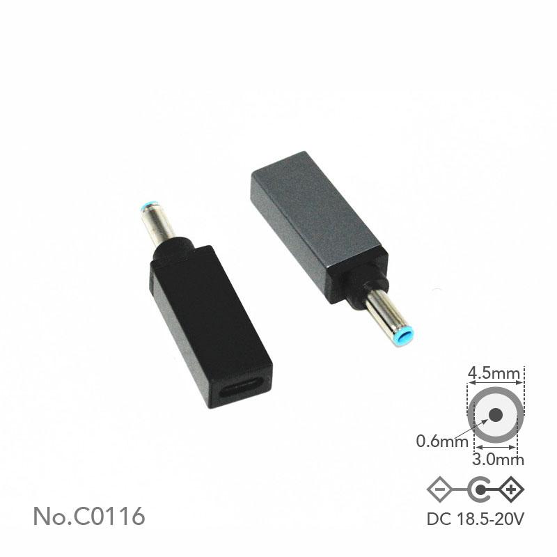 USB-C to DC Adapter HP Tip F 4.5x3.0x0.6mm