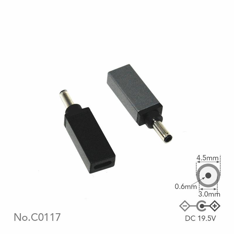 USB-C to DC Adapter DELL Tip F 4.5x3.0x0.6mm