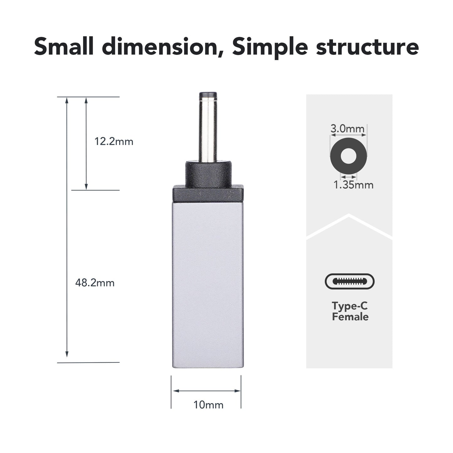 USB-C to DC Adapter Tip L 3.0x1.1mm